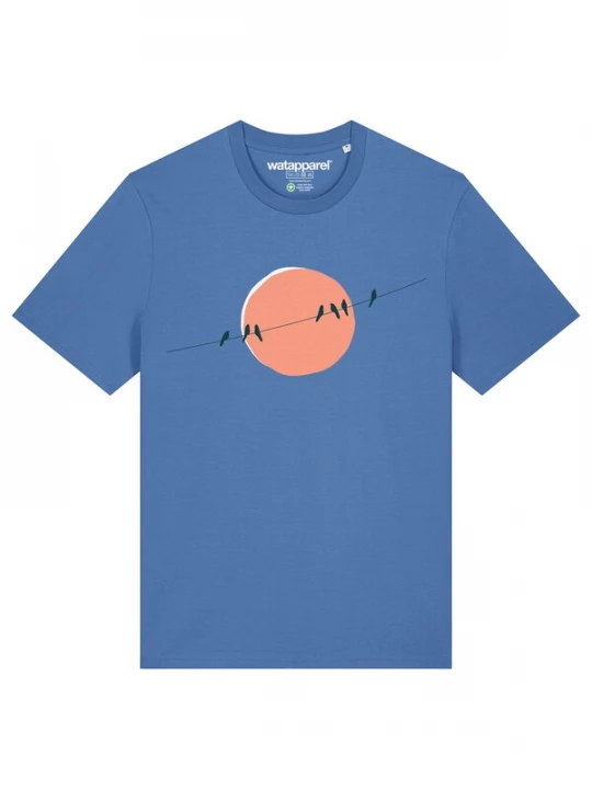 Foto van product Watapparel Shirt 'Countryside 01' lichtblauw / perzik / zwart / wit