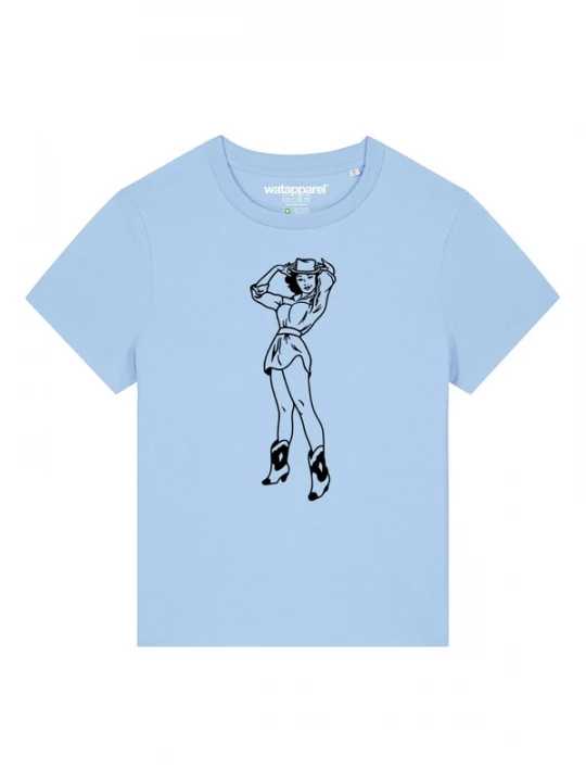 Foto van product Watapparel Shirt 'Cowgirl' lichtblauw / zwart
