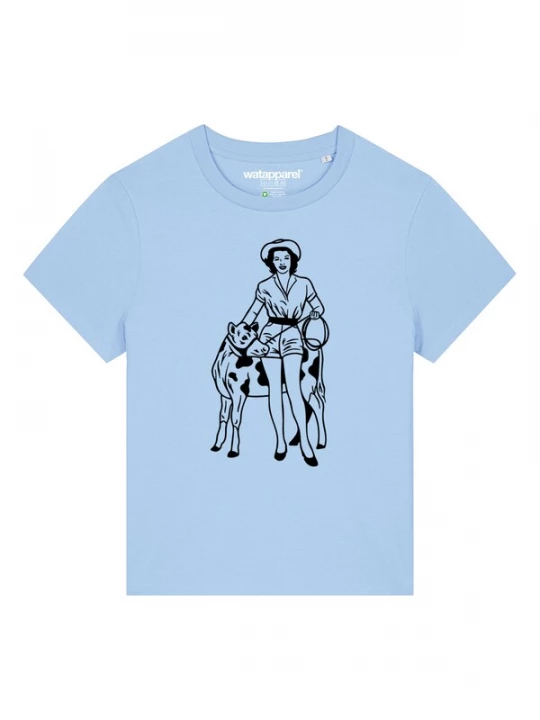 Foto van product Watapparel Shirt 'Cowgirl' lichtblauw / zwart