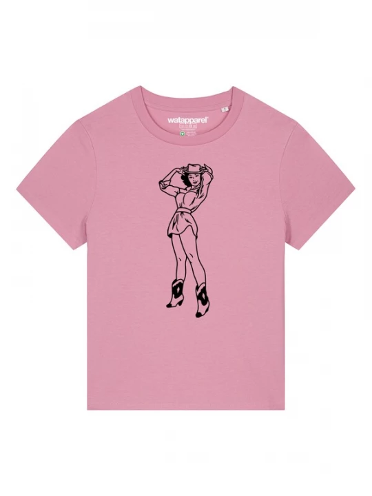 Foto van product Watapparel Shirt 'Cowgirl' rosa / zwart