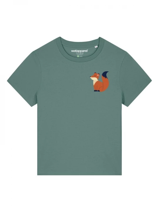 Foto van product Watapparel Shirt 'Cute Fox' groen / oranje