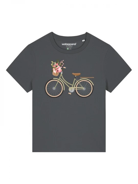 Foto van product Watapparel Shirt ' Damenfahrrad ' antraciet / gemengde kleuren