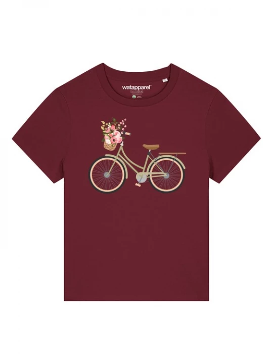 Foto van product Watapparel Shirt ' Damenfahrrad ' gemengde kleuren / bordeaux