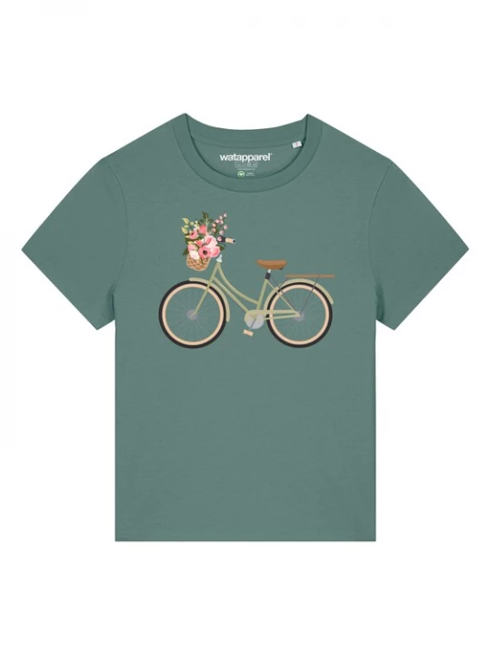 Foto van product Watapparel Shirt ' Damenfahrrad ' groen / gemengde kleuren