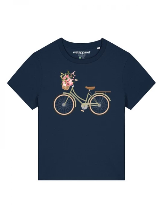 Foto van product Watapparel Shirt 'Damenfahrrad' navy / geel / groen / pink