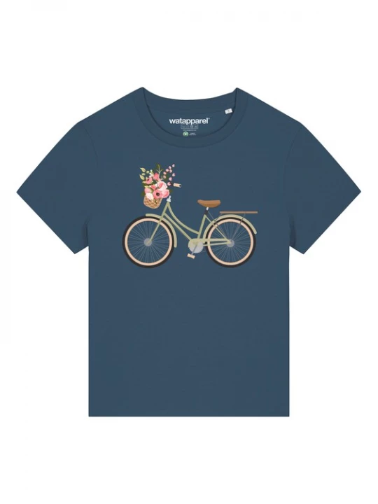 Foto van product Watapparel Shirt ' Damenfahrrad ' petrol / gemengde kleuren