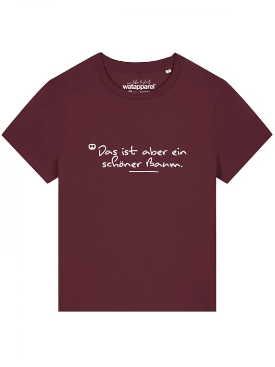 Foto van product Watapparel Shirt 'Das Ist Aber Ein Schöner Baum' bordeaux / wit