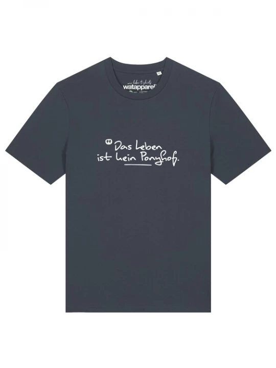 Foto van product Watapparel Shirt 'Das Leben Ist Kein Ponyhof' antraciet / wit