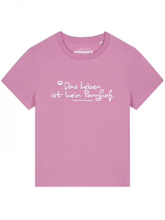 Foto van product Watapparel Shirt 'Das Leben Ist Kein Ponyhof' lichtroze / wit