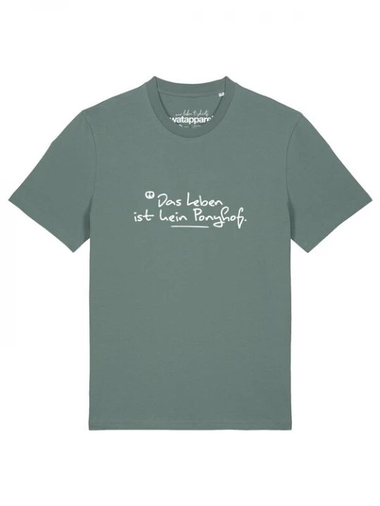 Foto van product Watapparel Shirt 'Das Leben Ist Kein Ponyhof' pastelgroen / wit