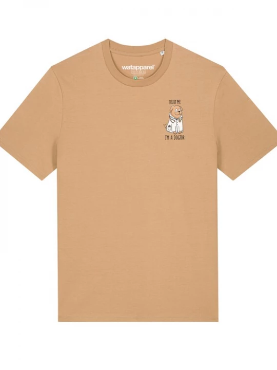Foto van product Watapparel Shirt 'Dogtor' beige / cappuccino / zwart / wit
