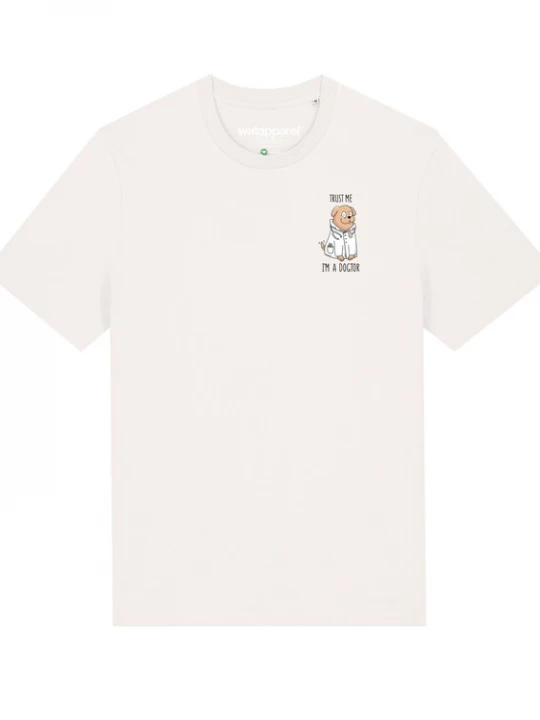 Foto van product Watapparel Shirt ' Dogtor ' beige / zwart / wit