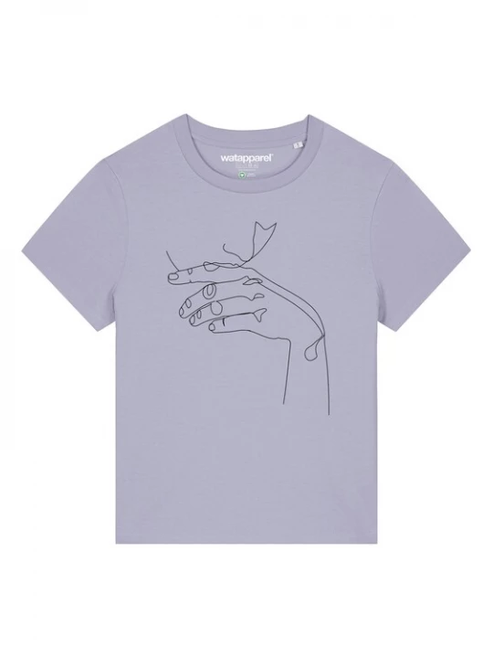 Foto van product Watapparel Shirt 'Don't Hurt Yourself' lavendel / zwart