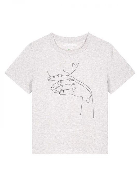 Foto van product Watapparel Shirt 'Don't Hurt Yourself' lichtgrijs / zwart