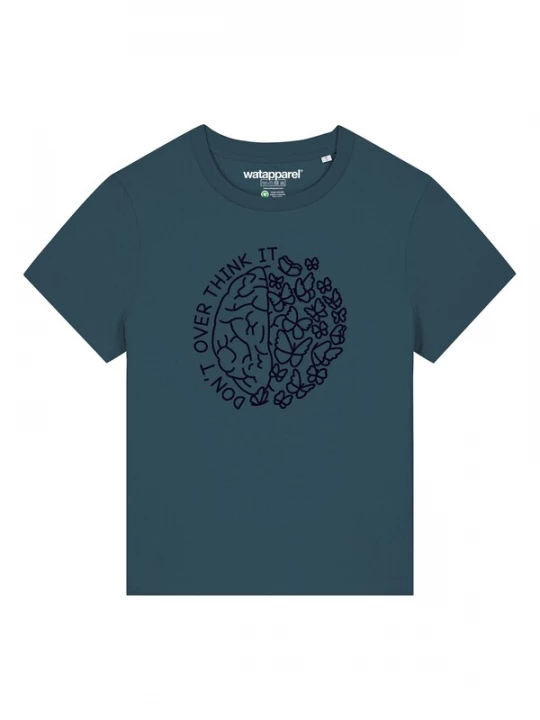 Foto van product Watapparel Shirt 'Don't Overthink It' marine / petrol