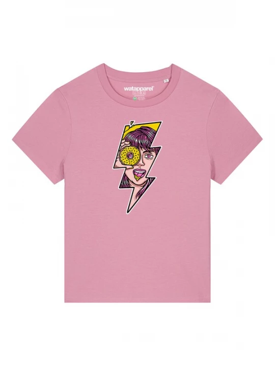 Foto van product Watapparel Shirt 'Donut' geel / pitaja roze / wit
