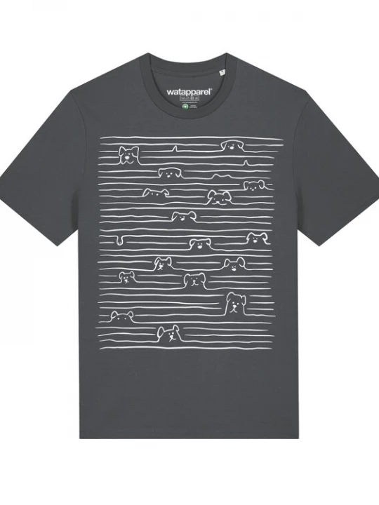 Foto van product Watapparel Shirt ' Doodle Dogs ' antraciet / wit