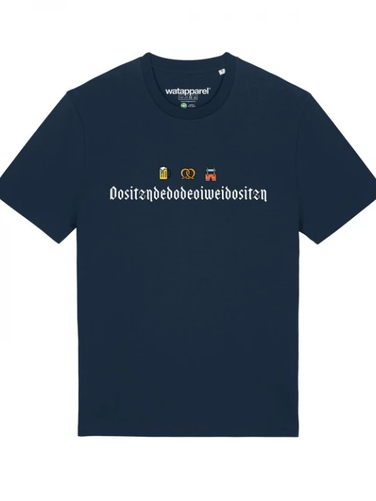 Foto van product Watapparel Shirt 'Dositzndedodeoiweidositzn' donkerblauw / gemengde kleuren