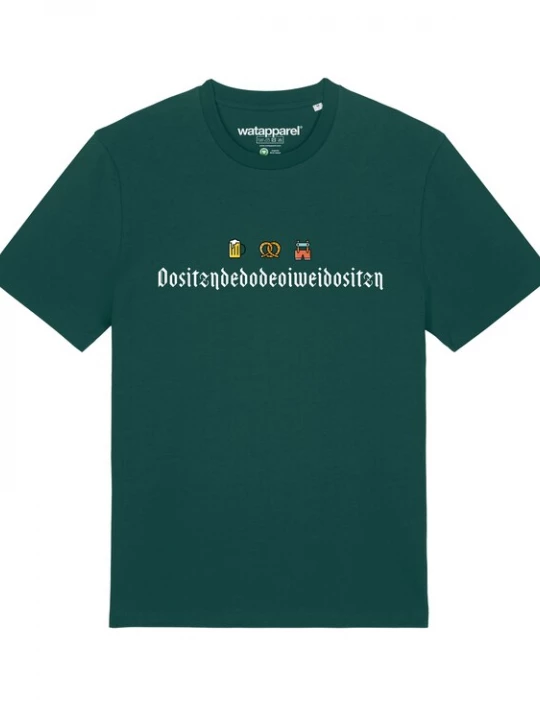 Foto van product Watapparel Shirt 'Dositzndedodeoiweidositzn' donkergroen / gemengde kleuren