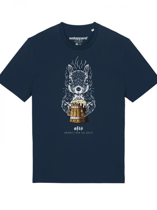 Foto van product Watapparel Shirt 'Eichhörnchen ' donkerblauw / gemengde kleuren / wit