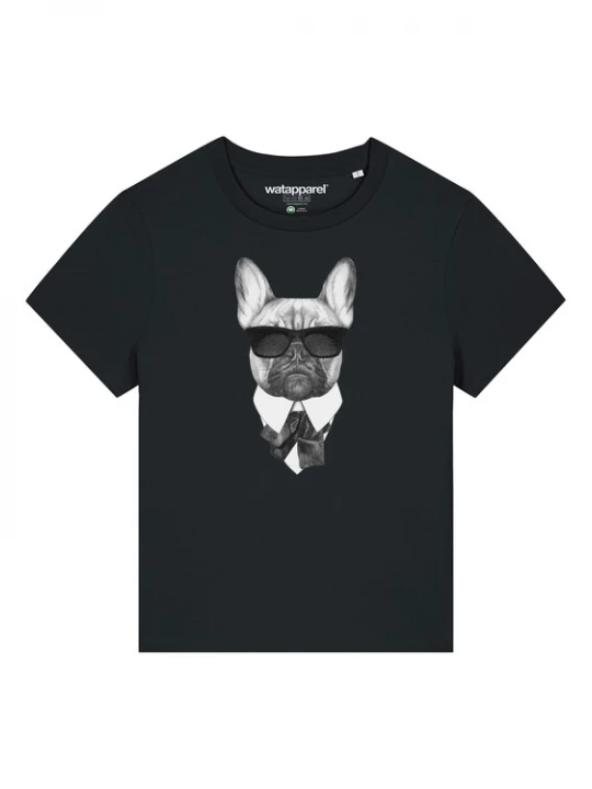 Foto van product Watapparel Shirt 'Ein fescher Hund' grijs / zwart