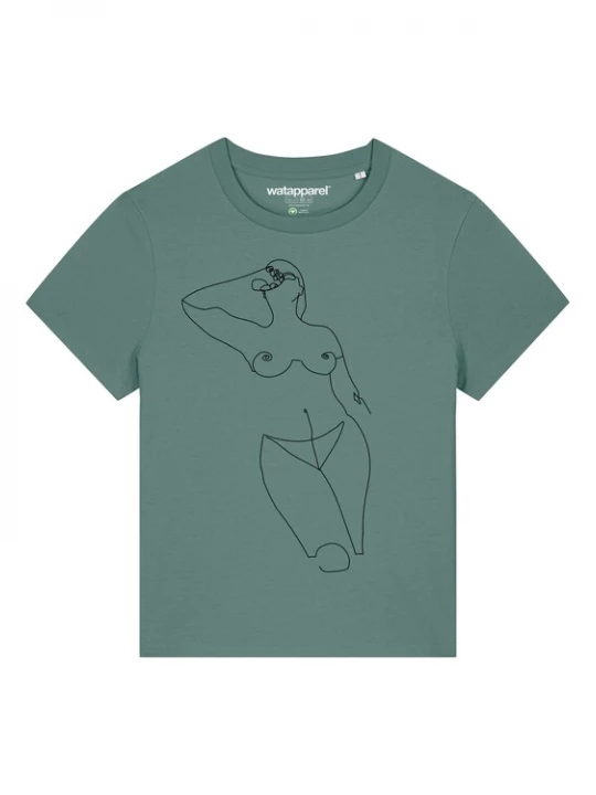 Foto van product Watapparel Shirt ' Eine Frau ' smaragd / zwart
