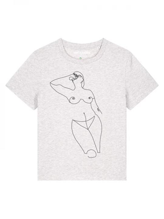 Foto van product Watapparel Shirt 'Eine Frau' zwart / wit gemêleerd