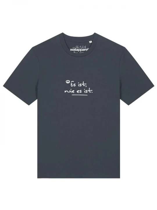 Foto van product Watapparel Shirt 'Es Ist Wie Es Ist' antraciet / wit