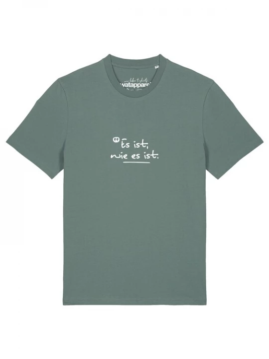 Foto van product Watapparel Shirt 'Es Ist Wie Es Ist' mintgroen / wit