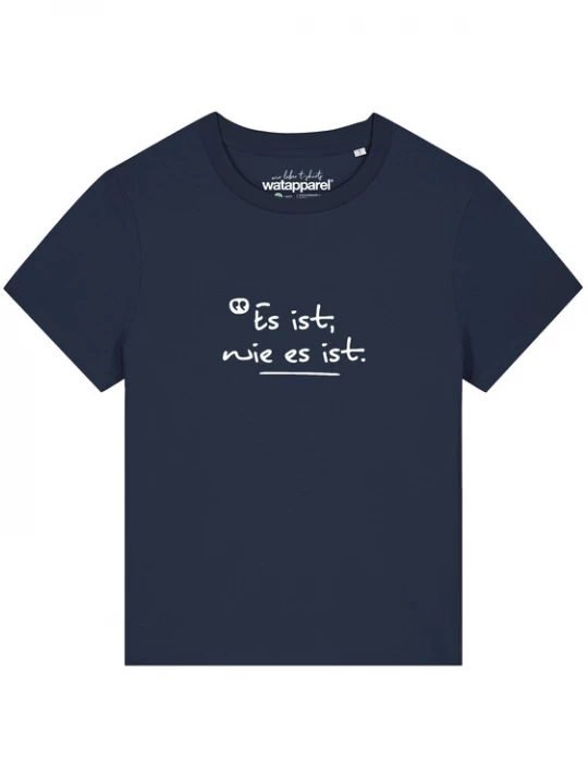Foto van product Watapparel Shirt 'Es Ist Wie Es Ist' navy / wit