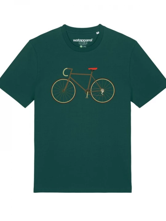 Foto van product Watapparel Shirt 'Fahrrad' beige / donkerbruin / grijs / donkergroen / oranje