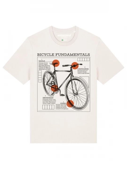 Foto van product Watapparel Shirt 'Fahrrad Grundlagen' kreeft / zwart / wit