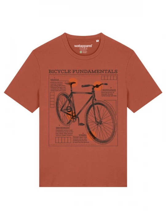 Foto van product Watapparel Shirt 'Fahrrad Grundlagen ' roestrood / zwart