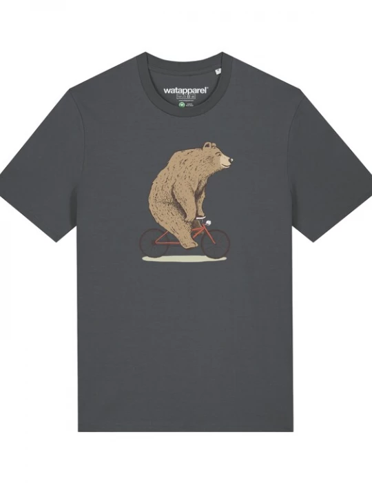 Foto van product Watapparel Shirt ' Fahrradbär ' antraciet / gemengde kleuren