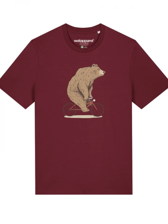 Foto van product Watapparel Shirt 'Fahrradbär' beige / bruin / bordeaux / zwart