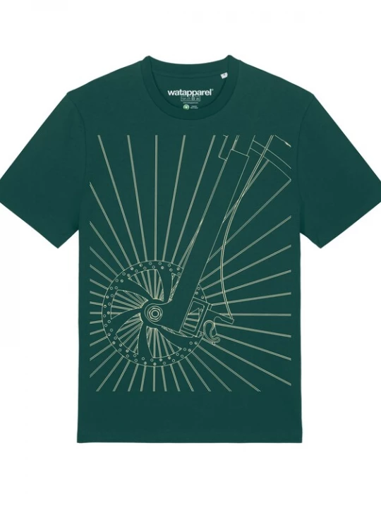 Foto van product Watapparel Shirt ' Fahrradspeichen ' beige / donkergroen