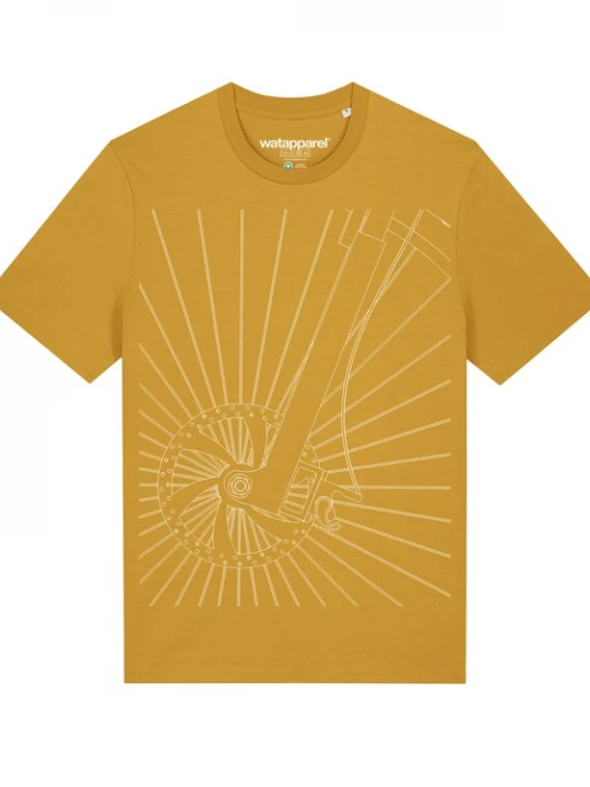Foto van product Watapparel Shirt 'Fahrradspeichen' mosterd / wit