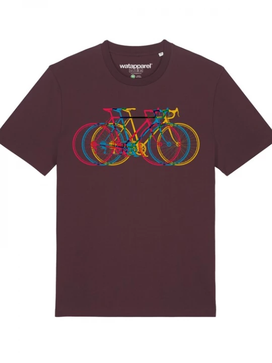 Foto van product Watapparel Shirt 'Fahrräder' blauw / geel / donkerrood