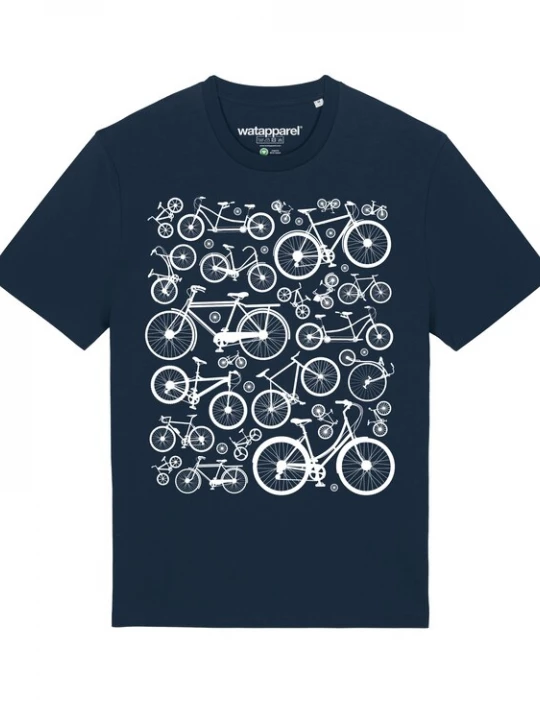 Foto van product Watapparel Shirt 'Fahrräder' donkerblauw / wit