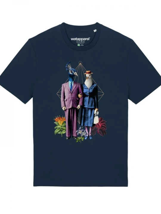Foto van product Watapparel Shirt ' Fancy Birds ' donkerblauw / gemengde kleuren