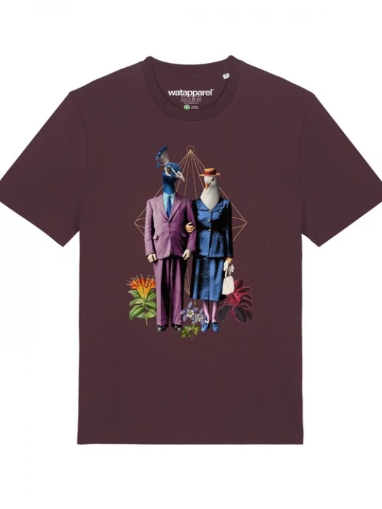 Foto van product Watapparel Shirt 'Fancy Birds' gemengde kleuren / bordeaux