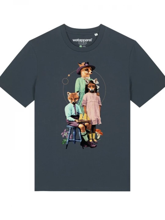 Foto van product Watapparel Shirt ' Fancy Fox ' antraciet / gemengde kleuren