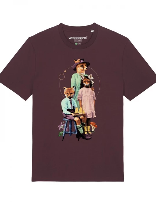 Foto van product Watapparel Shirt ' Fancy Fox ' gemengde kleuren / donkerrood