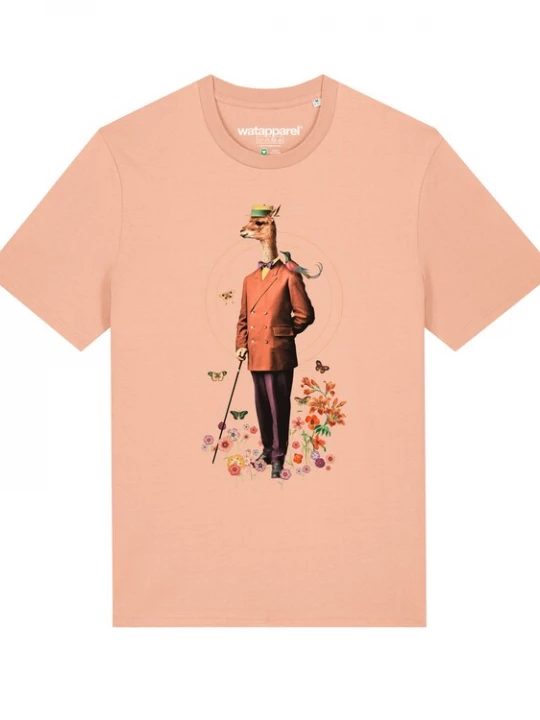 Foto van product Watapparel Shirt ' Fancy Llama ' gemengde kleuren / abrikoos