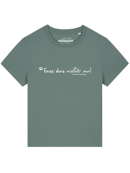 Foto van product Watapparel Shirt 'Fass Das Nicht An' jade groen / wit