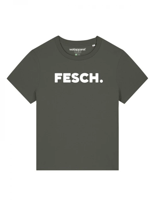 Foto van product Watapparel Shirt ' Fesch ' kaki / wit