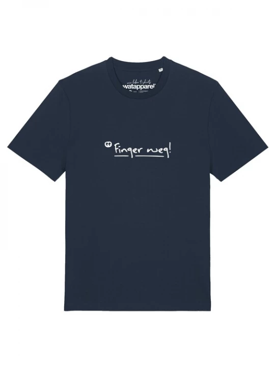 Foto van product Watapparel Shirt 'Finger Цeg' donkerblauw / wit