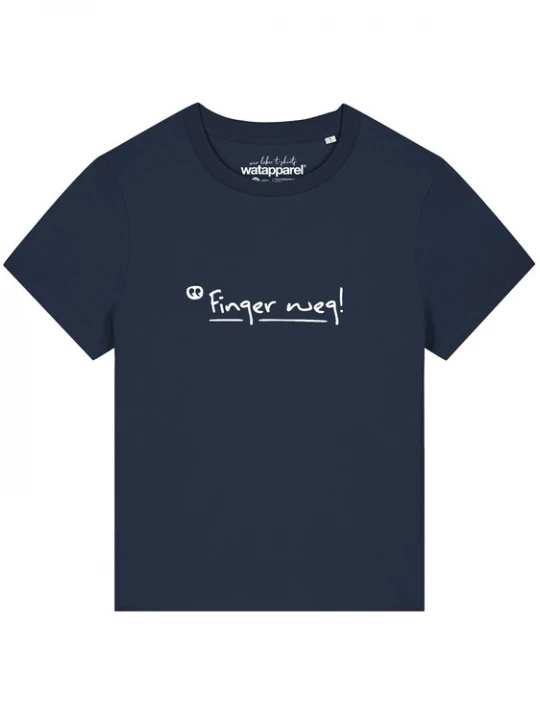 Foto van product Watapparel Shirt 'Finger Weg' navy / wit