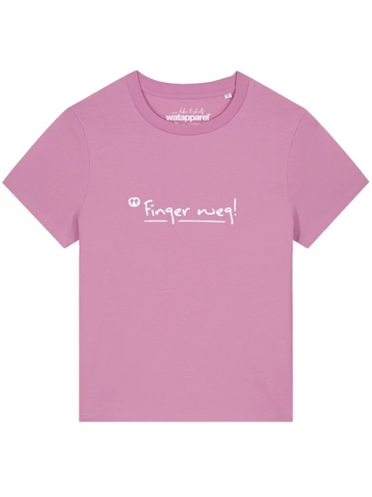 Foto van product Watapparel Shirt 'Finger Weg' rosa / wit