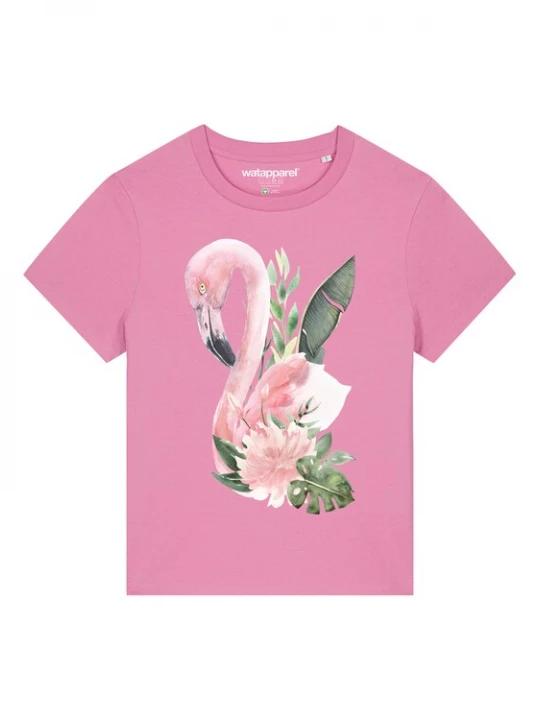 Foto van product Watapparel Shirt 'Flamingo mit Blumen' gemengde kleuren / pink